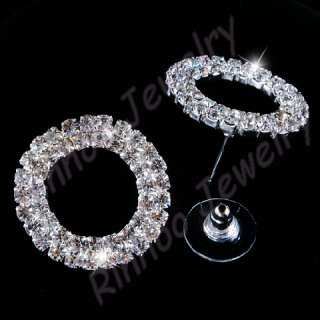 Ringed Austrian Rhinestone Crystal Necklace&Earring set  