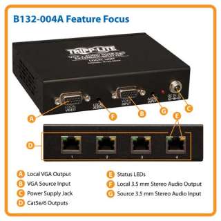 technical specifications tripp lite b132 004a vga with stereo audio 