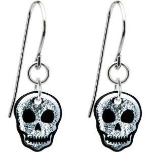  Handcrafted Dichroic Silver Skull Earrings Jewelry