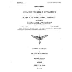  Boeing B 17 B Aircraft Operation and Flight Manual Boeing Books