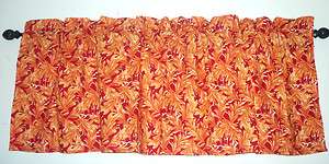 Valance. Donna Dewberry Floral in orange and red background  