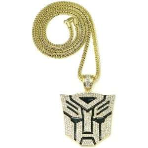  Robot Necklace New Iced Out Gold Color Pendant And Franco 
