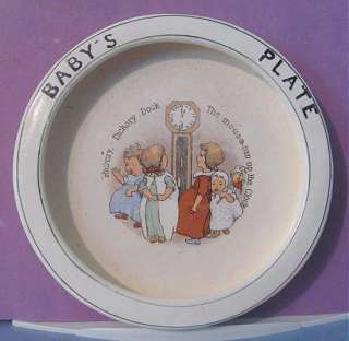   ROSEVILLE POTTERY Juvenile Nursery Rhyme Rolled Edge Baby PLATE  
