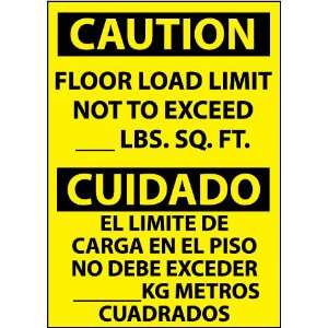 ESC87RB   Caution, Floor Load Limit Not To Exceed __LB. Sq. FT 
