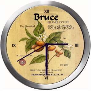  BRUCE 14 Inch Coffee Metal Clock Quartz Movement Kitchen 