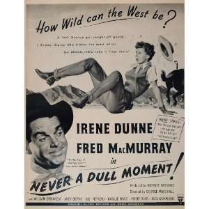   Movie Ad Never a Dull Moment Irene Dunne RKO Film   Original Print Ad