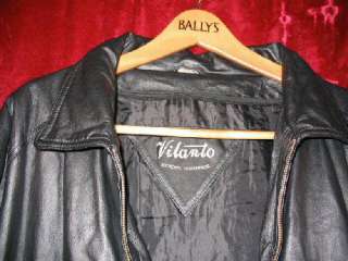 Nice Vilanto Soft Black Leather Jacket Winter Coat 2XL  
