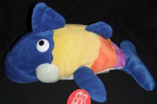   Plush Fish Gus Stuffed Bean Bag Toy Blue Orange Yellow A61024 New