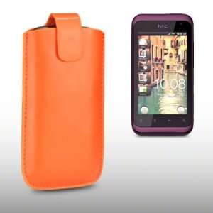  HTC RHYME PU LEATHER CASE, BY CELLAPOD CASES ORANGE Electronics
