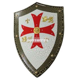 MEDIEVAL LION Knight Templar Shield with Red Cross NEW  