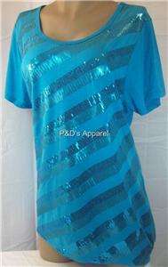 New Dress Barn Womens Plus Size Clothing Blue Shirt Top Blouse 1X 2X 