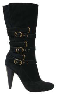 Nine West Womens Boots Elegy Black Suede Mid Calf  