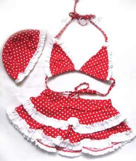 Baby Girlss Polka dots FASHION Tutu Bikinini SET with Cute Bows 