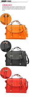 British Style Retro Womens Handbag PU Leather Briefcase Shoulder 