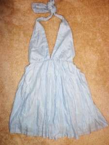   + olivia Baby Blue Halter Open Back Summer Sun Dress EUC L/G  