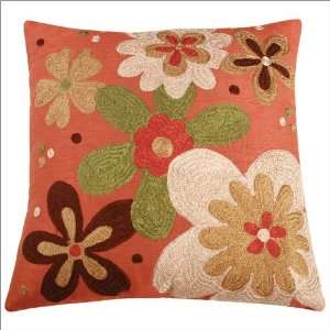  Pillow Rizzy Home T 2368 Rust Floral Decorative Pillow 