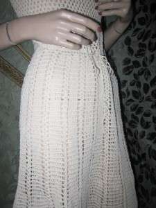 VTg Sheer Crochet Lace Hippie Dress W/ Shawl, Retro  