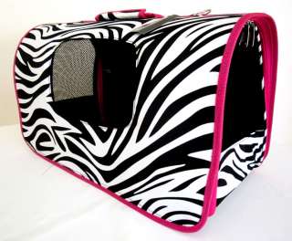 18 L Pet Carrier Dog/Cat Travel Bag Case Pink Zebra  