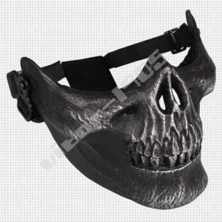 Skull Airsoft Paintball BB Gun Half Face Protect Mask  