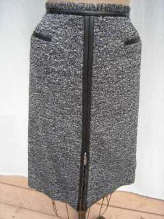 BUCHMAN BLk Wool Knit Jacket Tweed Skirt, Suit L/12  