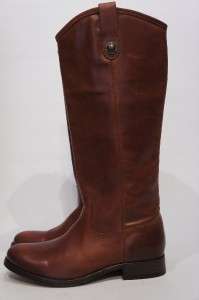 FRYE MELISSA BOTTON KNEE HIGH BROWN LEATHER RIDING BOOTS 7 $327 