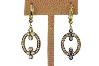 Leslie Greene 18K gold/diamond Earrings 50%OFF Retail  