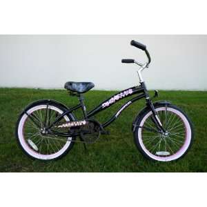 GreenLine Bicycles 20 Extended Deluxe Girls Beach Cruiser, Black with 