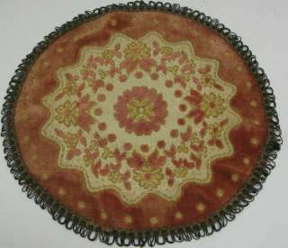 Vintage Italian Brocade Doily Rug Table Cloth Carpet  