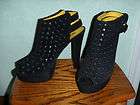 Colin Stuart black peeptoe womens shoes 7.5