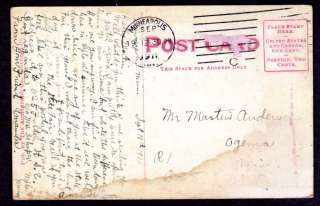 Minneapolis MN Powers Mercantile Co 1911 Postcard, stained. Make 