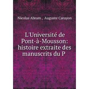 UniversitÃ© de Pont Ã  Mousson histoire extraite des manuscrits 