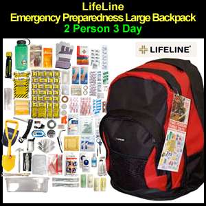 Lifeline Two Person Three Day Preparedness Backpack  4036  