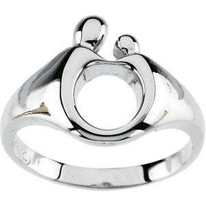  Mother Child Ring in 14k White Gold Jewelry
