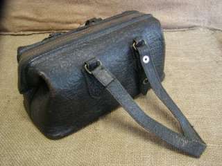 RARE Vintage Leather Nurse Bag Antique Doctor Medicine  