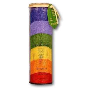 Chakra Eco Palm Jar Candle   Sri Yantra (Rainbow) 