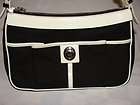 Tods Small Black & White Nylon w/Leather Trim Shoulder Strap Handbag