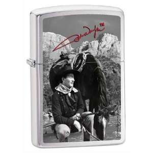 Zippo John Wayne in Black and White Custom Lighter  