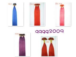 Nail Tip colorful 100S 20 Human Hair Extension ,50g  