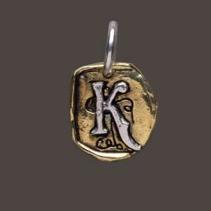  Waxing Poetic Gothic Initial Charm Pendant Sterling Silver 