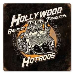  Hollywood Hot Rod 34 Flathead Vintage Metal Sign