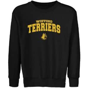  NCAA Wofford Terriers Youth Black Logo Arch Crew Neck 