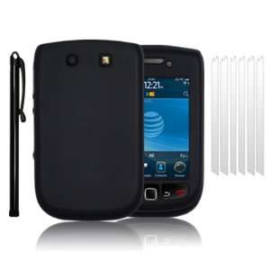  BLACKBERRY TORCH 9800 SILICON SKIN   BLACK, WITH 6 SCREEN 