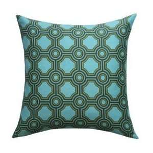 Square Tiles Glacier Blue Modern Throw Pillow (Insert Sold 