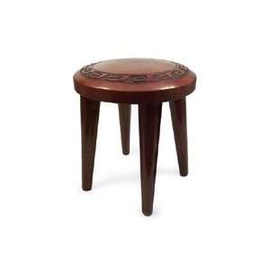  Cedar and leather stool, Moche