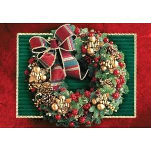 Birchcraft Studios 2262 Embellished Christmas Wreath   Gold Lined 