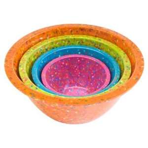 Zak Designs Set of 4 Confetti Mixing Bowls Assorted Brights  