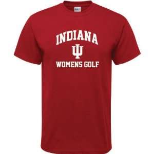  Indiana Hoosiers Cardinal Red Womens Golf Arch T Shirt 