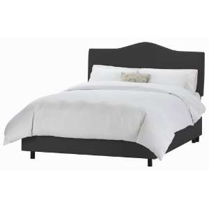  Full Skyline Twill Black Arched Upholstered Fabric Bed 