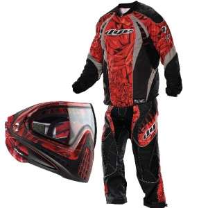   C12 Paintball Jersey + C12 Pants + i4 Goggles Combo   Cloth Red  