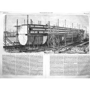   1857 GREAT EASTERN STEAM SHIP BUILDING STOCKS MILLWALL